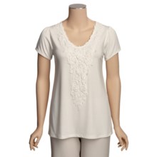 August Silk Swing Shirt - Crochet, Short Sleeve (For Women) in Js Cream - Closeouts
