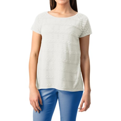 August Silk Textured Lace Shirt Short Sleeve (For Women)