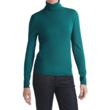August Silk Turtleneck Sweater (For Women) in Feather Turquoise - Closeouts
