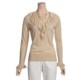 August Silk Warm Hand Shirt - Lace Flounce Neck, Long Sleeve (For Women)