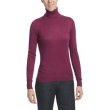 August Silk Warm Hand Turtleneck - Long Sleeve (For Women) in Earthwine - Closeouts