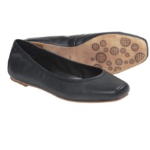 Auri Jamie Ballerina Flats - Leather (For Women) in Black Calf - Closeouts