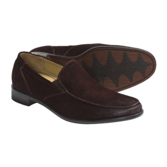 Auri Marcus Venetian Shoes - Leather, Slip-Ons (For Men) in Chocolate Burnished Suede