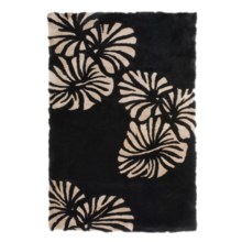 Auskin Leaves Designer Sheepskin Rug - 6x9' in Black/Brown - Closeouts