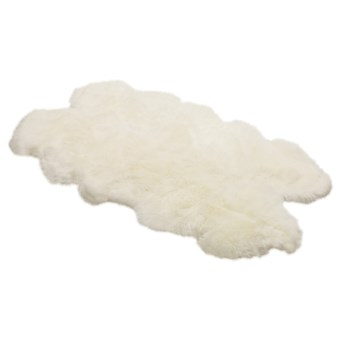 Auskin Sheepskin Longwool Rug - Four Pelt in Ivory