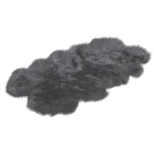 Auskin Sheepskin Longwool Rug - Four Pelt in Steel - Overstock