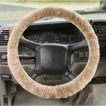 Auskin Sheepskin Steering Wheel Cover in Honey - Overstock