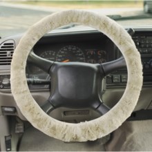 Auskin Sheepskin Steering Wheel Cover in Pearl - Overstock