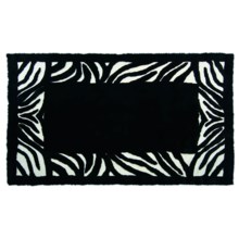 Auskin Zebra  Designer Sheepskin Rug - Rectangular, 5x8’ in Black/White - Closeouts