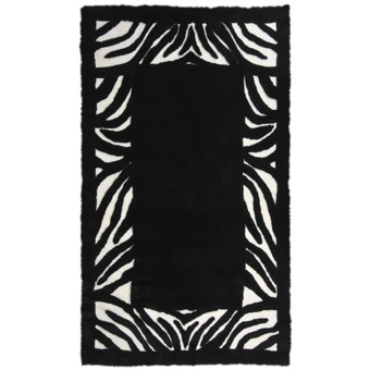 Auskin Zebra Designer Sheepskin Rug - Rectangular, 6x9' in Black/White