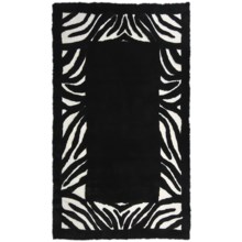 Auskin Zebra  Designer Sheepskin Rug - Rectangular, 8x12' in Black/White - Closeouts