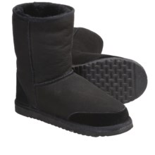 Aussie Dogs Styler Short Shearling-Lined Boots - Suede (For Men and Women) in Black - Closeouts
