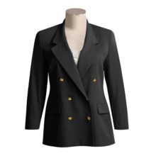 Austin Reed Gabardine Blazer - Worsted Wool, Double Breasted (For Women) in Black - Closeouts