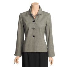 Austin Reed Houndstooth Jacket - Worsted Wool Gabardine (For Women) in Black - Closeouts
