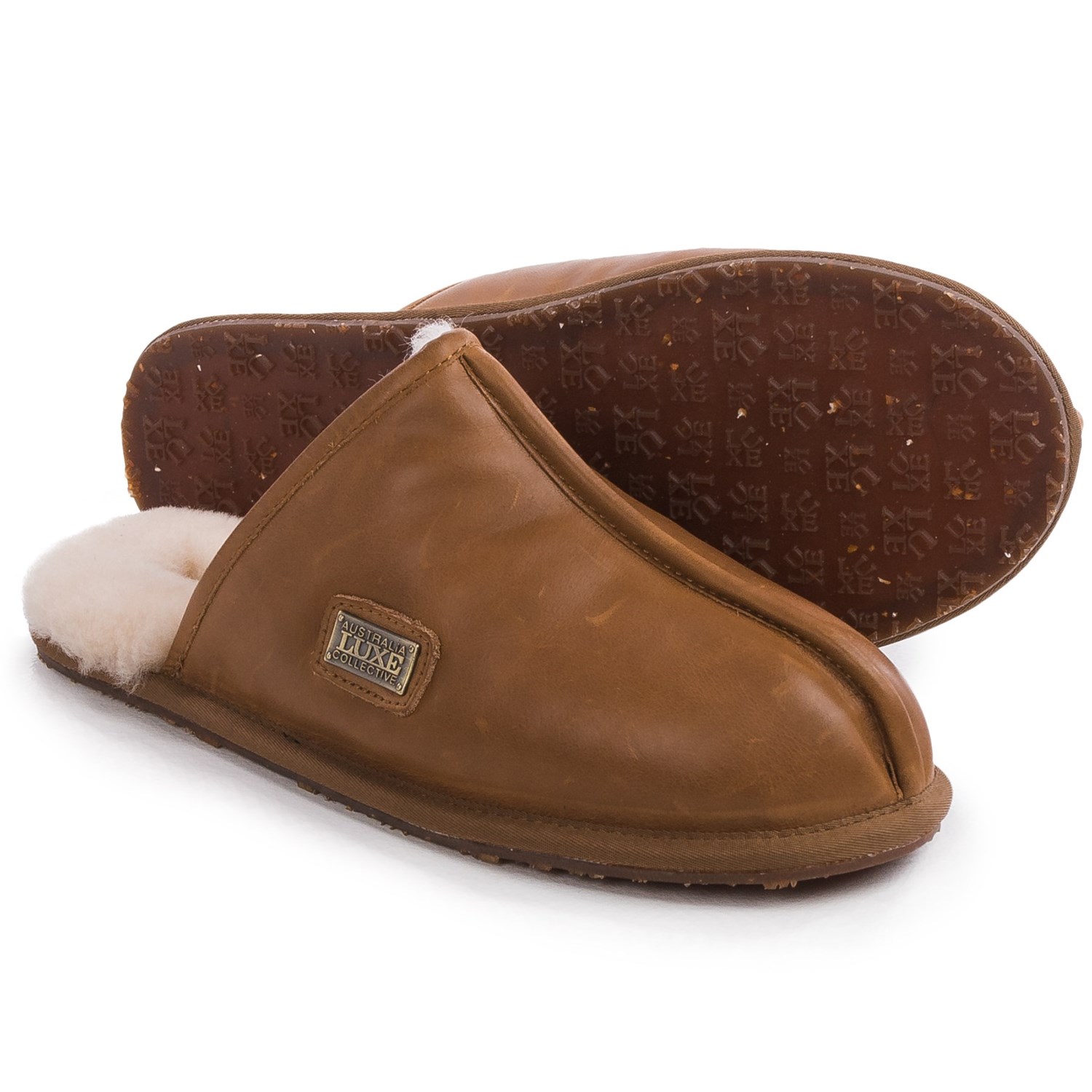 leather mule slippers for men