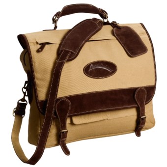Austrialian Bag Outfitters Cobber Messenger Bag - Canvas, Leather Trim in Tan