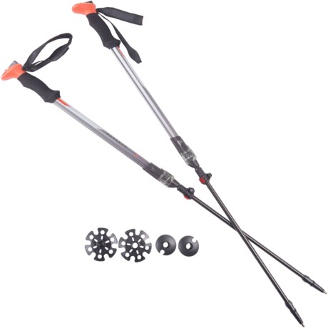 NorEast Outdoors Auto Adjust Aluminum Trekking Poles - Pair - RED/SILVER ( )