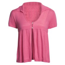 Avalin Collar Cardigan Sweater - Short Sleeve (For Women) in Lipstick - Closeouts