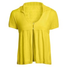 Avalin Collar Cardigan Sweater - Short Sleeve (For Women) in Sun - Closeouts