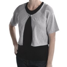 Avalin Cotton Cardigan Sweater - Shrug-Style, Short Sleeve (For Women) in Grey - Closeouts