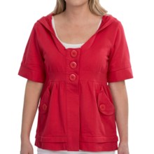 Avalin Cotton French Terry Knit Shirt - 2-Pocket, Hooded, Short Sleeve (For Women) in Red - Closeouts