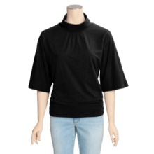 Avalin Cowl Neck Shirt - Stretch Cotton, 3/4 Sleeve (For Women) in Black - Closeouts