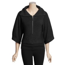 Avalin Cropped Cardigan Sweater - Zip, 3/4 Sleeve (For Women) in Black - Closeouts