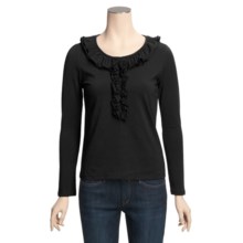 Avalin Ruffle Shirt - Stretch Cotton, Long Sleeve (For Women) in Black - Closeouts
