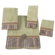Avanti Linens Medallion Stripe Towel Set - 4 Piece in Sage - Closeouts