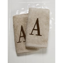 Avanti Linens Monogram Hand Towels Set - 2-Piece in Linen/Brown A - Closeouts