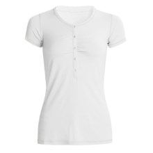 Aventura Clothing Aniston Henley Shirt - Modal, Short Sleeve (For Women) in White - Closeouts