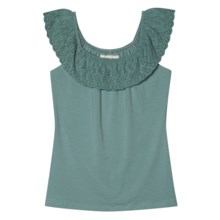 Aventura Clothing Nova Tank Top - Organic Cotton Stretch, Ruffled Neck (For Women) in Dusty Turquoise - Closeouts