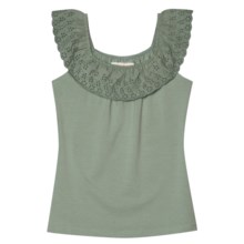 Aventura Clothing Nova Tank Top - Organic Cotton Stretch, Ruffled Neck (For Women) in Iceburg Green - Closeouts