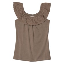 Aventura Clothing Nova Tank Top - Organic Cotton Stretch, Ruffled Neck (For Women) in Taupe - Closeouts