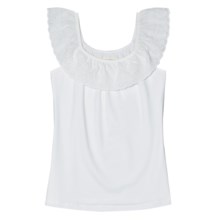 Aventura Clothing Nova Tank Top - Organic Cotton Stretch, Ruffled Neck (For Women) in White - Closeouts