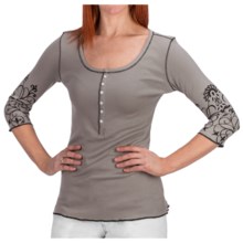 Aventura Clothing Topanga Henley Shirt - Organic Cotton, 3/4 Sleeve (For Women) in Fog - Closeouts