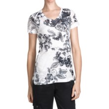 Aventura Clothing V-Neck Burnout T-Shirt - Short Sleeve (For Women) in Black Butterfly - Closeouts