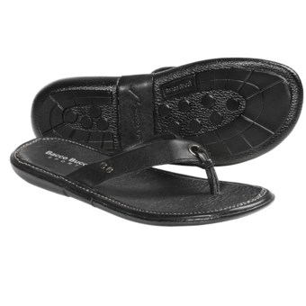 Bacco Bucci Sculley Sandals - Leather, Flip-Flops (For Men) in Black