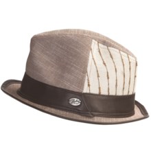 Bailey of Hollywood Belvis Linen Fedora Hat (For Men) in Bark - Closeouts