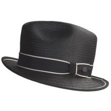 Bailey of Hollywood Drake Straw Fedora Hat (For Men) in Black/Ivory - Closeouts