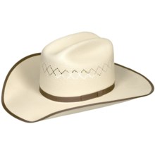 Bailey Riley Cowboy Hat - 20X Shantung Straw, Cattleman Crown (For Men and Women) in Ivory - Closeouts
