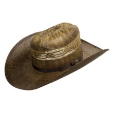 Bailey Sanders Hat - 4x Straw, Stockman Crown (For Men and Women) in Chocolate/Tan - Closeouts