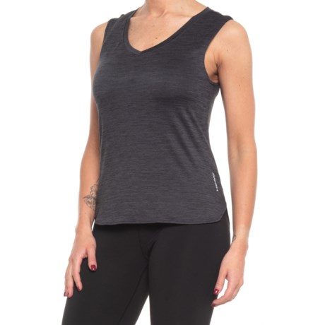 Head Balance V-Neck Muscle Tank Top (For Women) - BLACK HEATHER (S )
