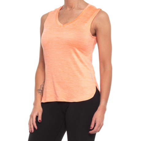 Head Balance V-Neck Muscle Tank Top (For Women) - FUSION CORAL HEATHER (M )