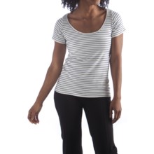 Bamboo Dreams® by Yala Kai Shirt - Scoop Neck, Short Sleeve (For Women) in Riviera/Natural - Closeouts