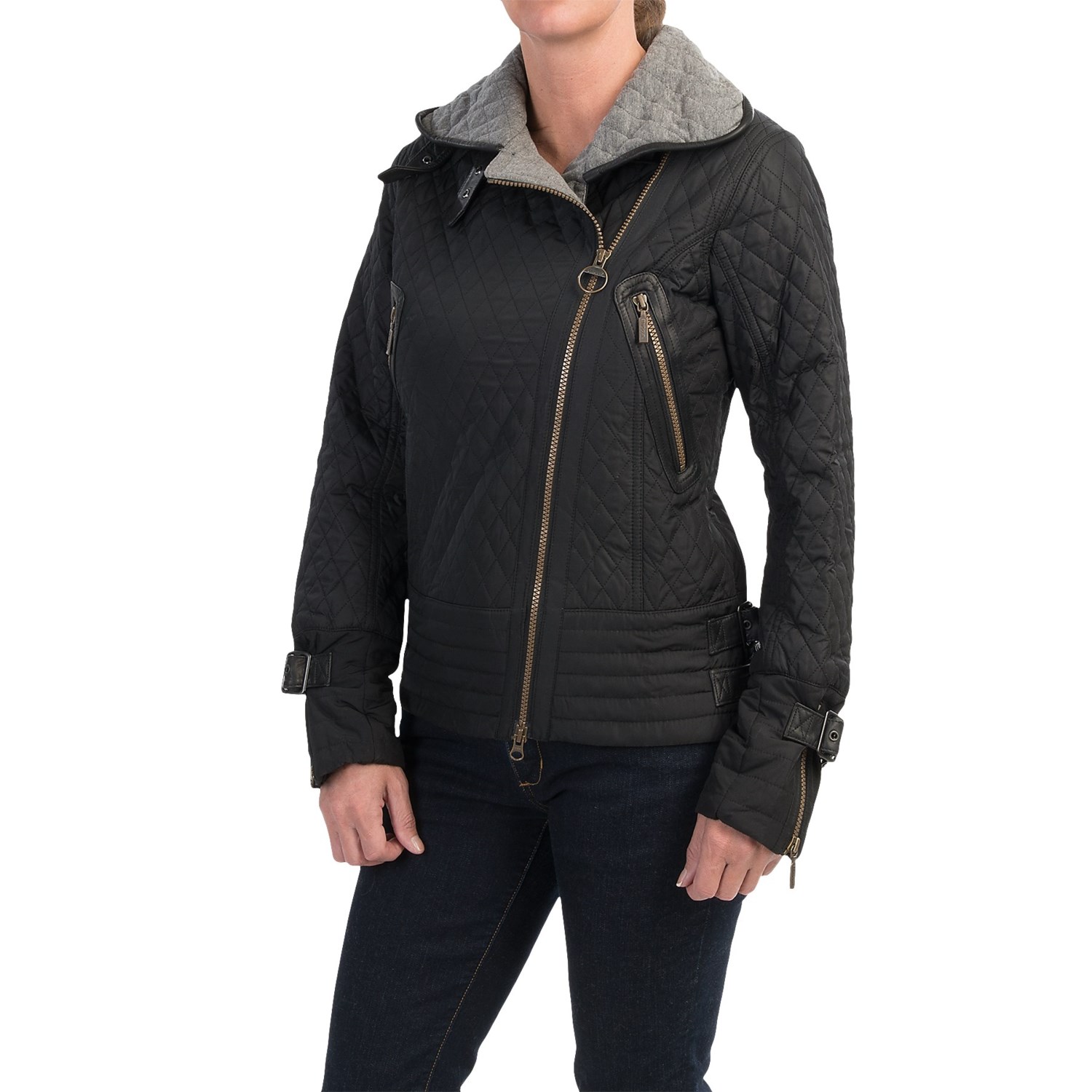 Barbour Blackwatch Quilted Jacket (For Women) in Black/Grey. Click to expand