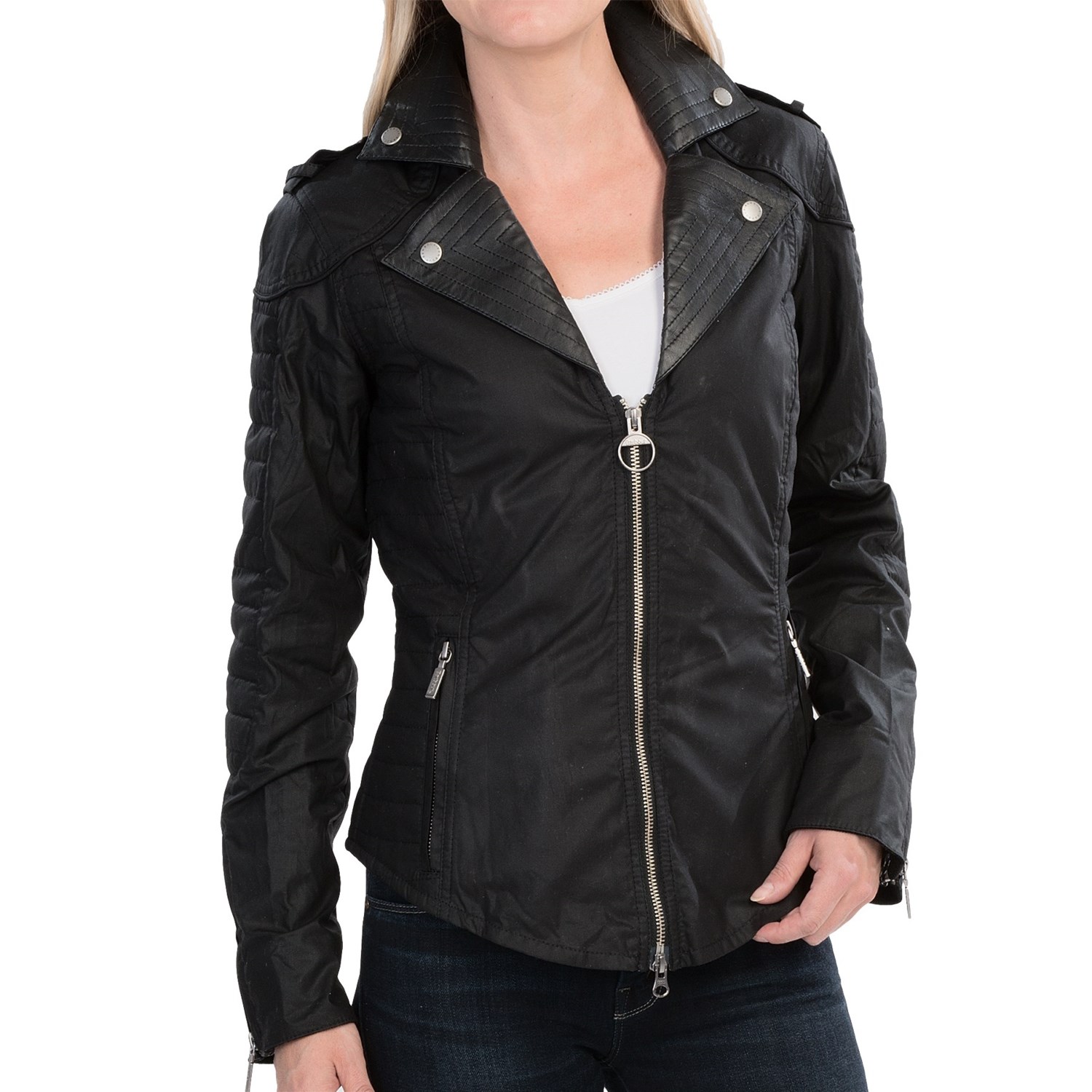Barbour Pivot Jacket - Waxed Cotton (For Women) in Black. Click to expand