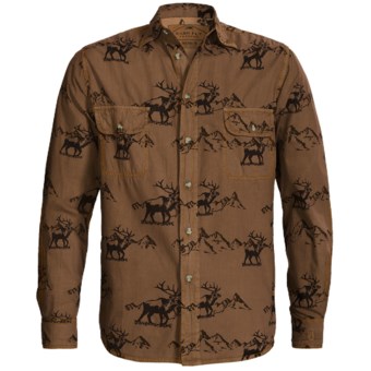 Barn Fly Trading Print Shirt - Long Sleeve (For Men) in Acorn Elk