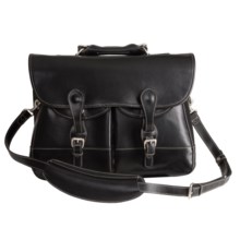 Barrington Leather Burke & Willis Briefcase - 15" Laptop in Black - Closeouts
