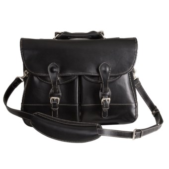 Barrington Leather Burke & Willis Briefcase - 15" Laptop in Black